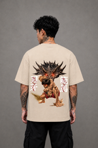 Baki Hanma Oversized Anime T-Shirt - Beige