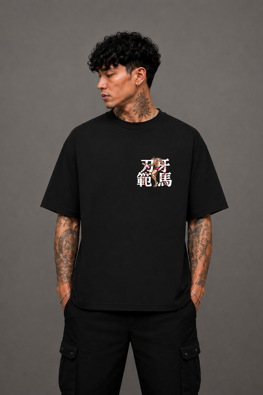 Baki Hanma Oversized Anime T-Shirt - Black