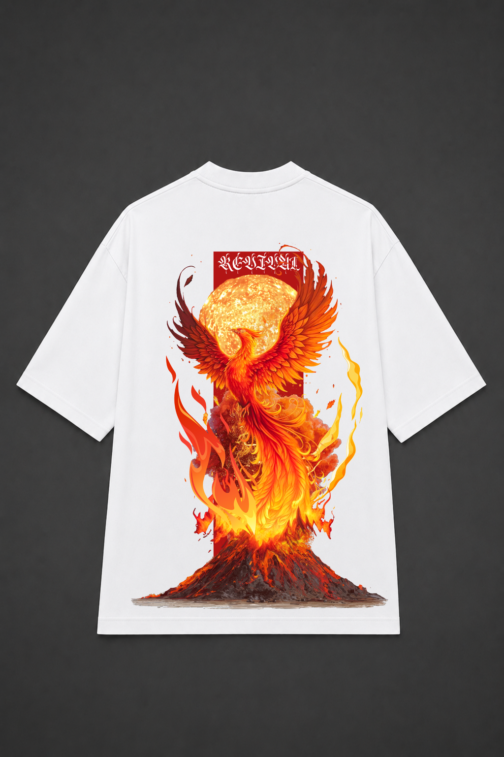 Phoenix Graphic Oversized T-Shirt - White