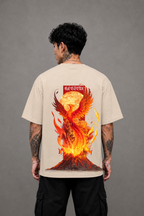 Phoenix Graphic Oversized T-Shirt - Beige