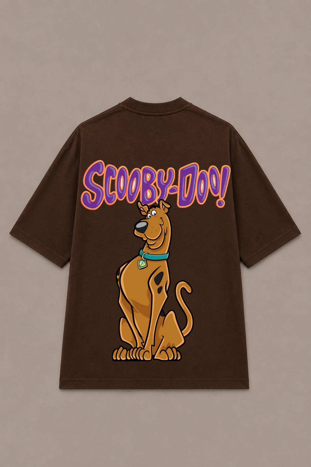 Scooby-Doo Oversized Anime T-Shirt - Coffee Brown