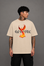 Phoenix Graphic Oversized T-Shirt - Beige