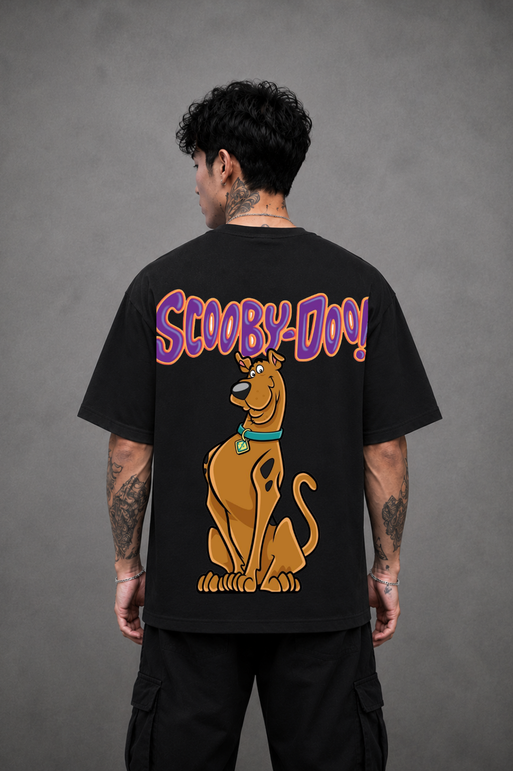Scooby-Doo Oversized Anime T-Shirt - Black