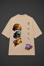 RARE Oversized Graphic T-Shirt - Beige