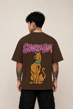 Scooby-Doo Oversized Anime T-Shirt - Coffee Brown