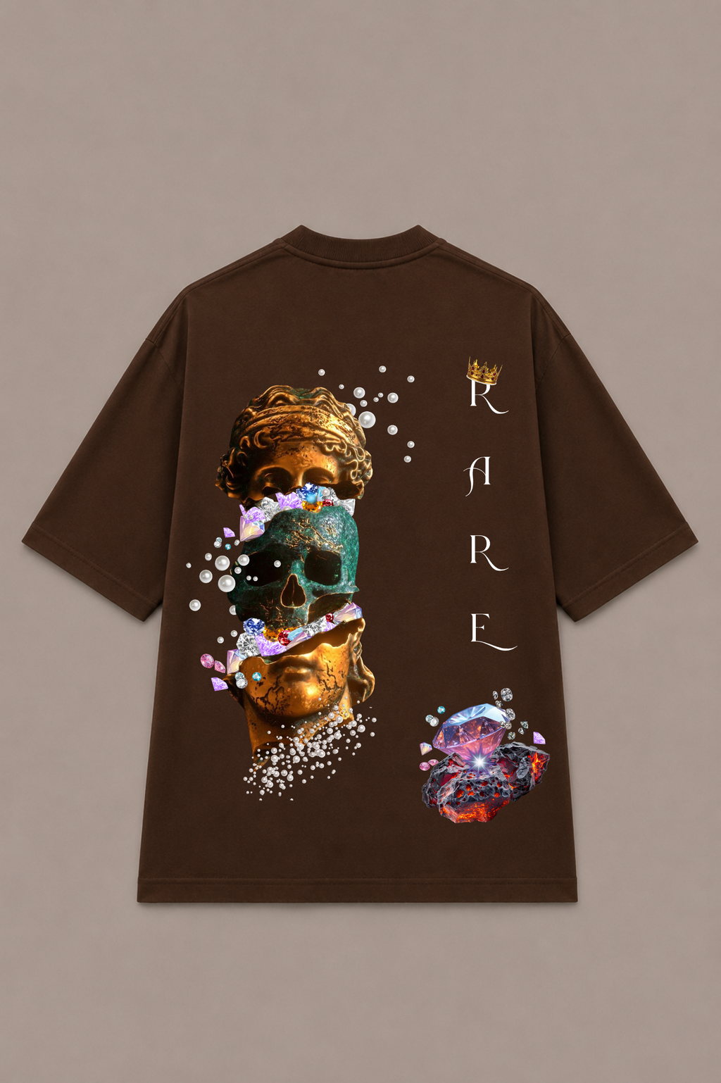 RARE Oversized Graphic T-Shirt - Coffee Brown