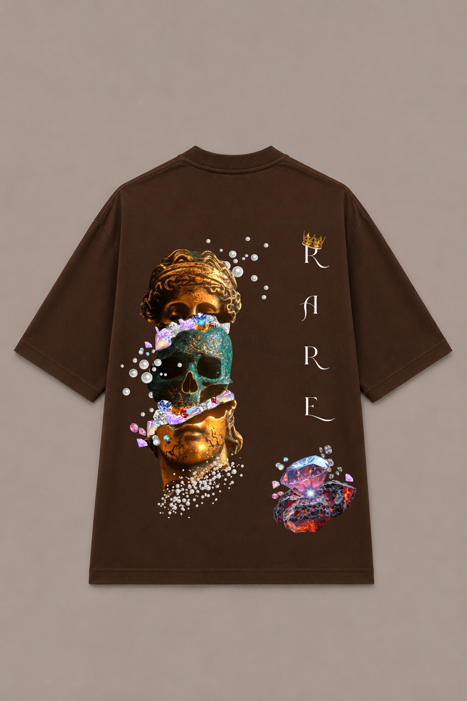 RARE Oversized Graphic T-Shirt - Coffee Brown