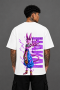 Beerus Oversized Anime T-Shirt - White