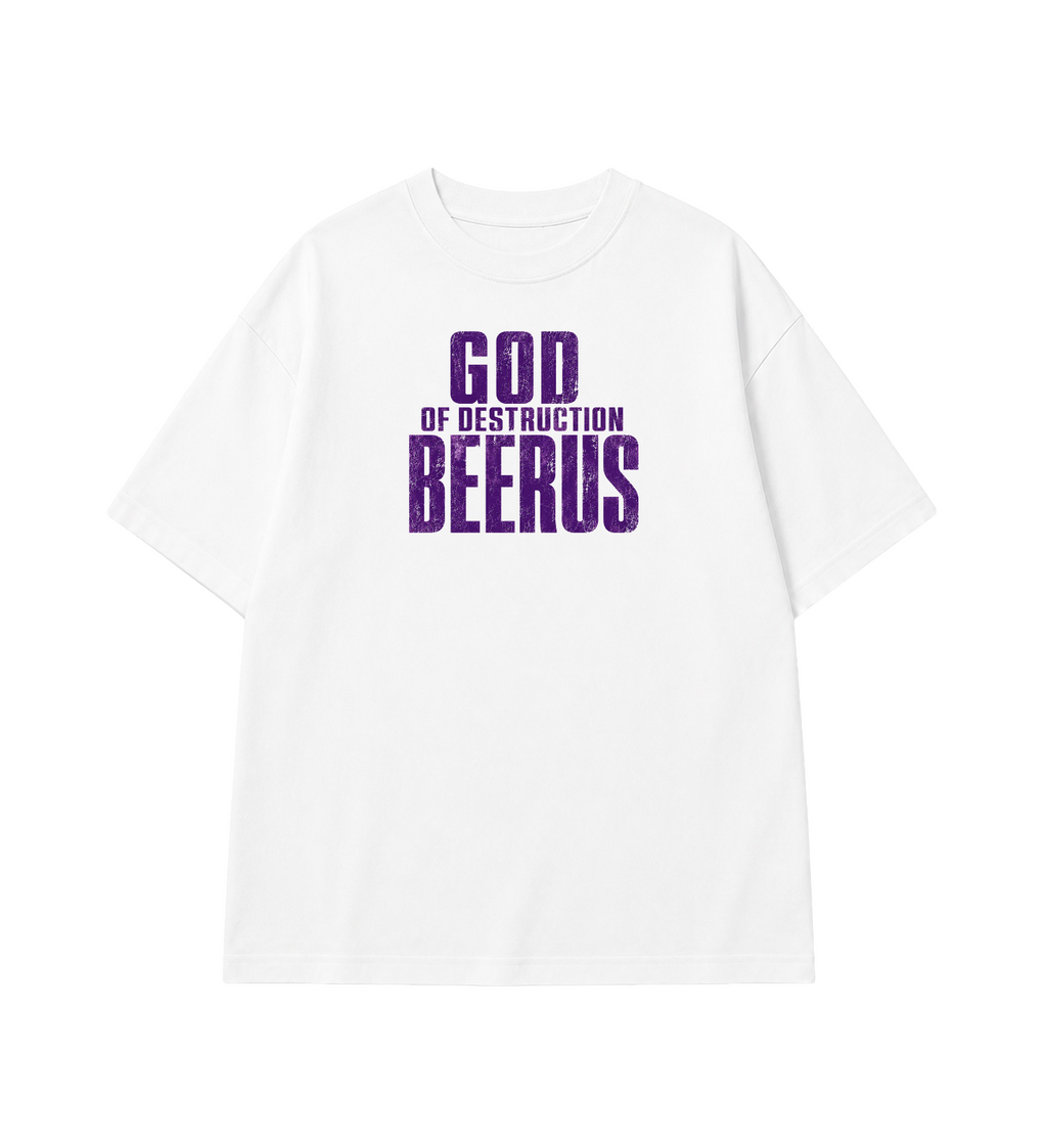 Beerus Oversized Anime T-Shirt - White