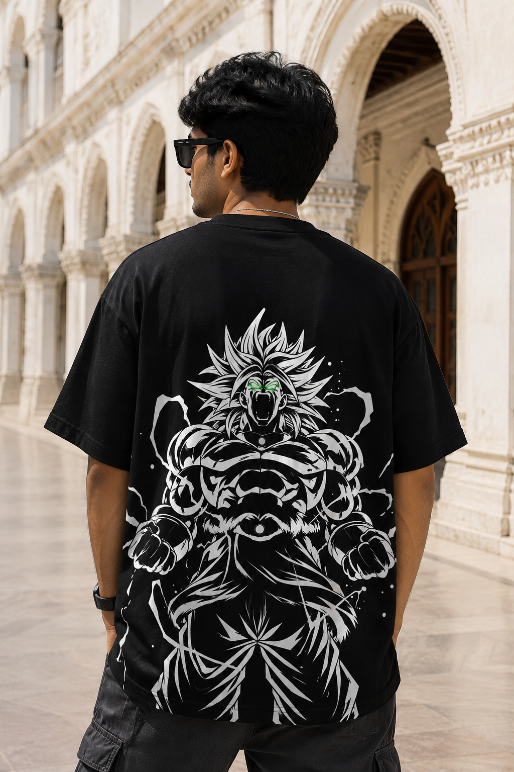 Broly Oversized Anime T-Shirt - Black