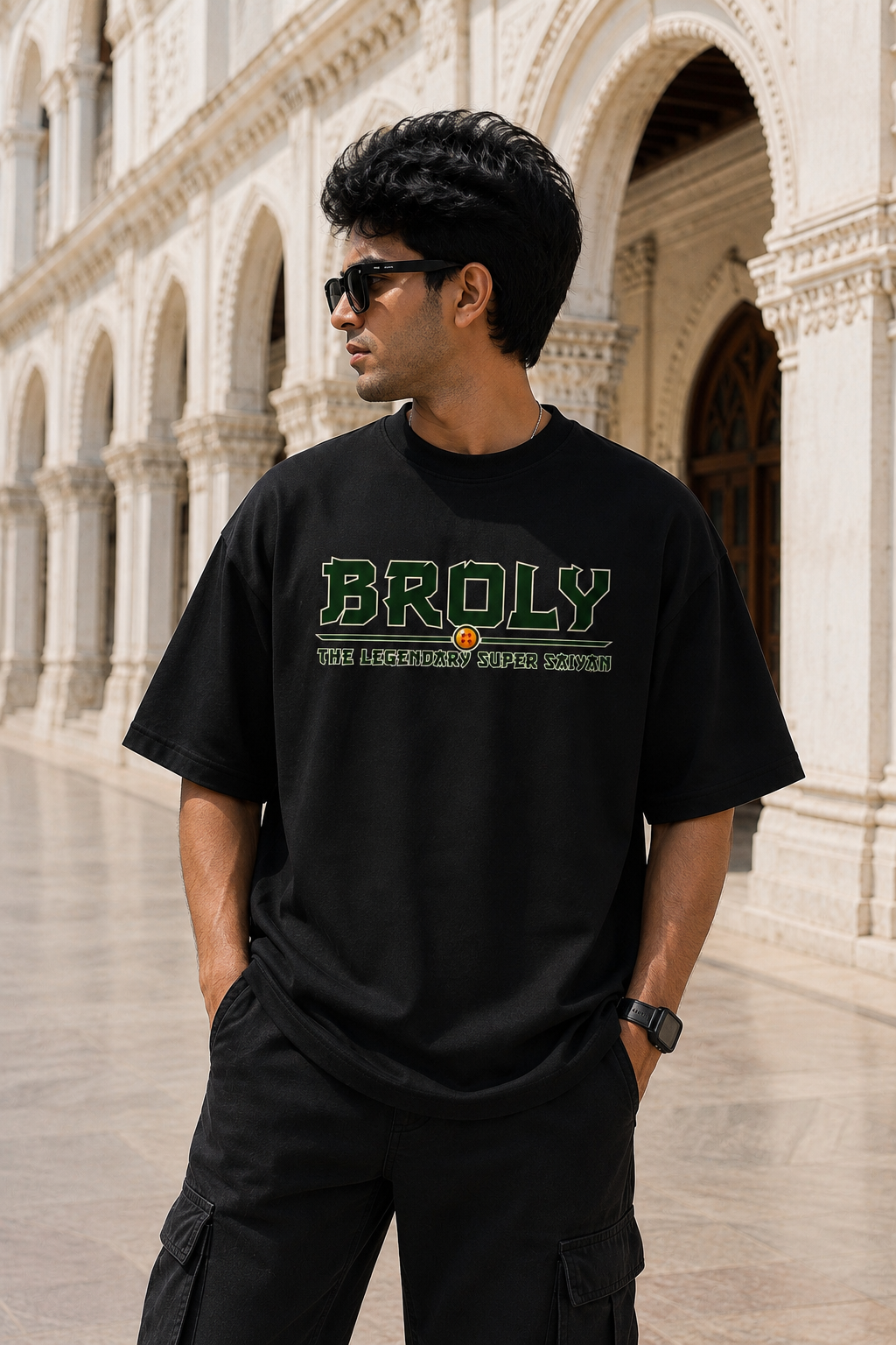 Broly Oversized Anime T-Shirt - Black