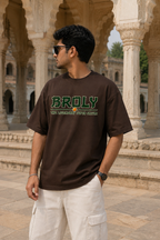 Broly Oversized Anime T-Shirt - Coffee Brown