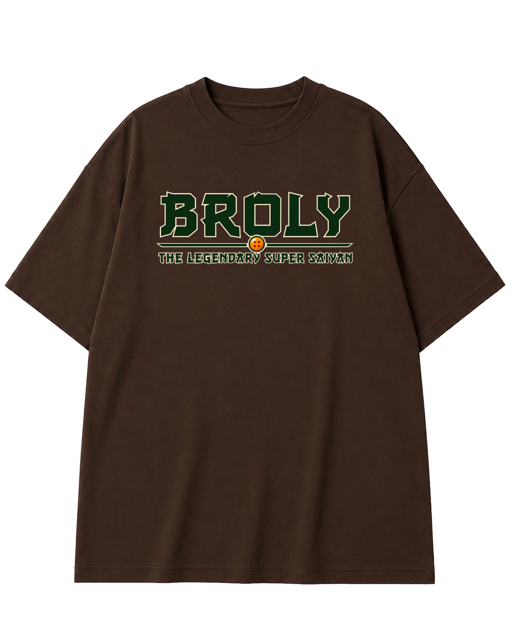 Broly Oversized Anime T-Shirt - Coffee Brown