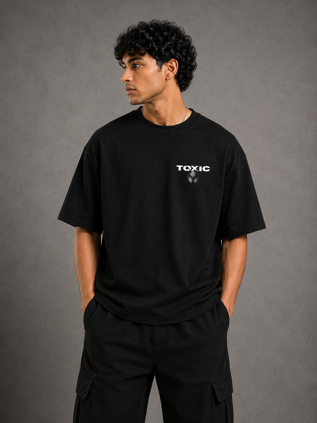 Toxic Glitch Oversized Graphic T-Shirt