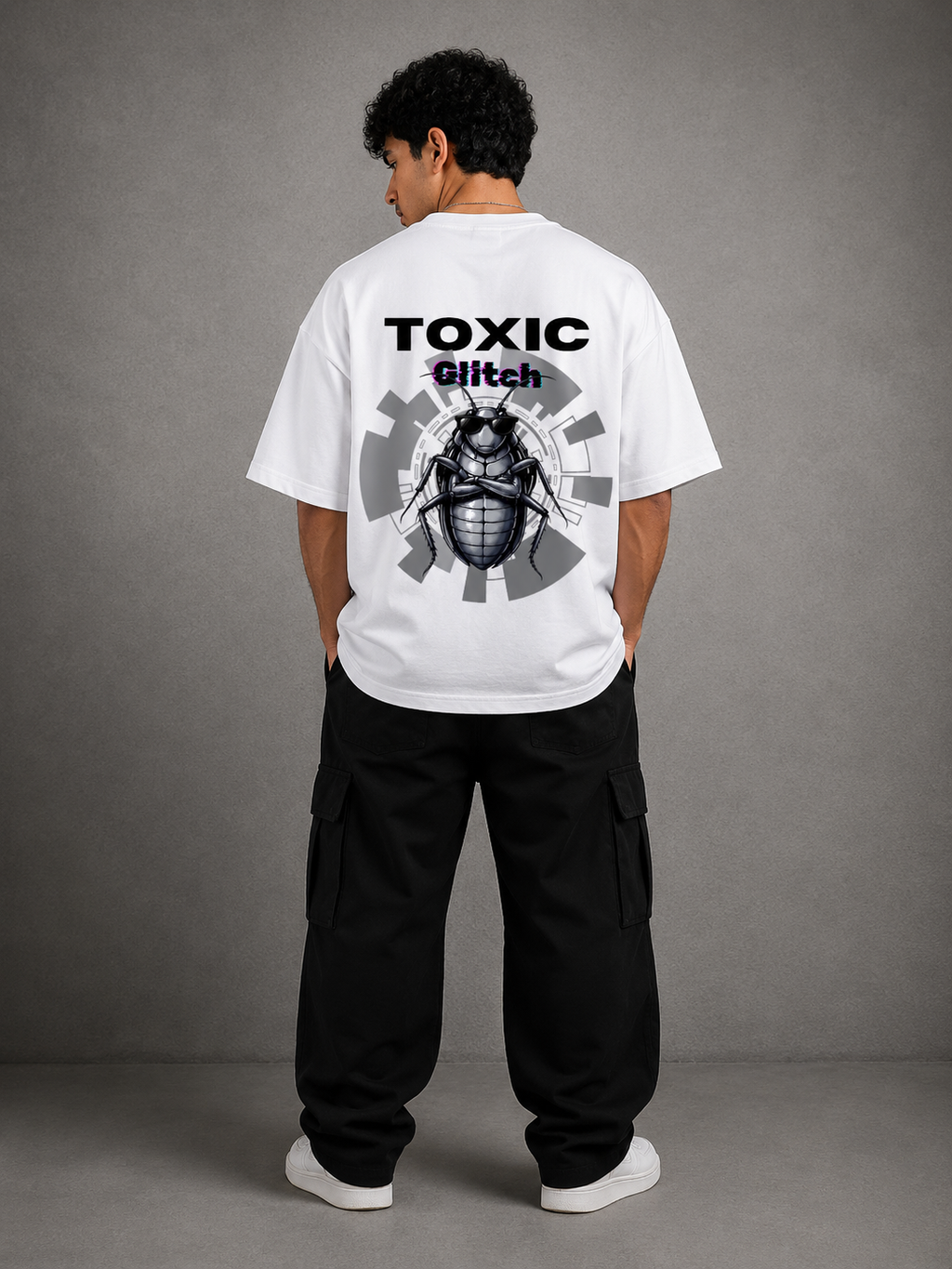 Toxic Glitch Oversized Graphic T-Shirt