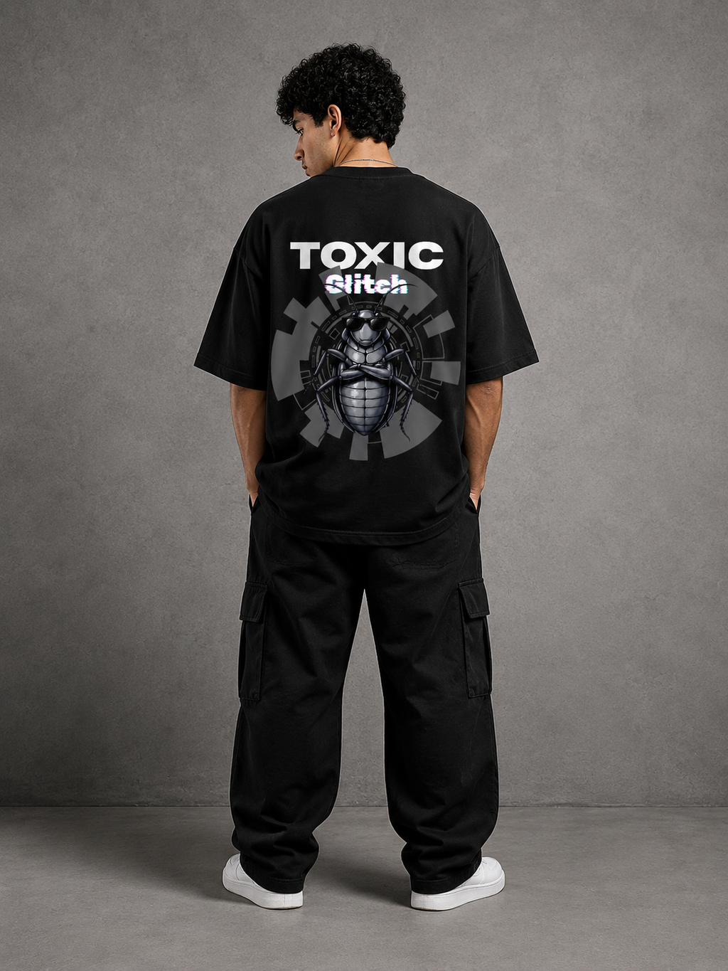 Toxic Glitch Oversized Graphic T-Shirt