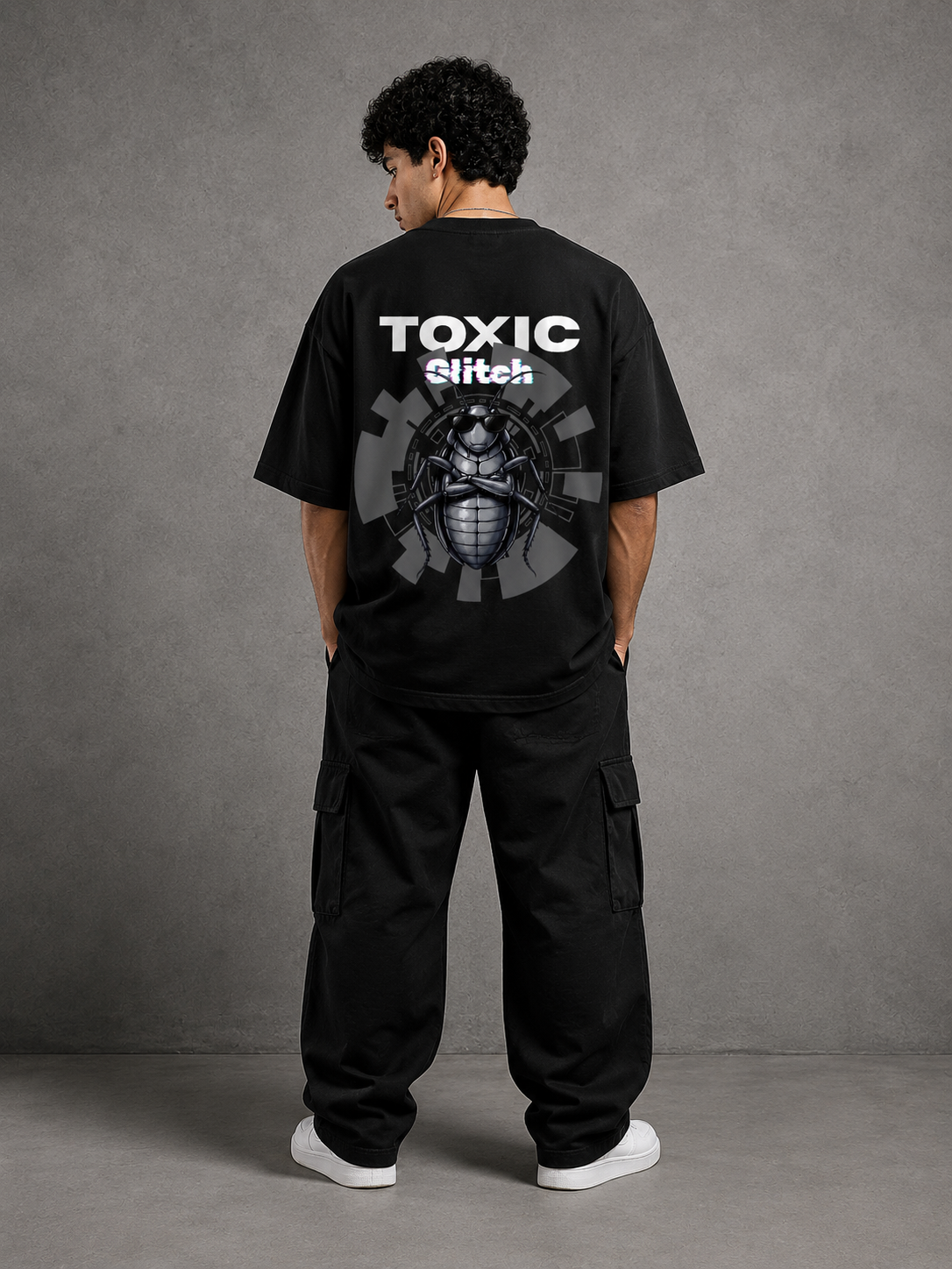 Toxic Glitch Oversized Graphic T-Shirt