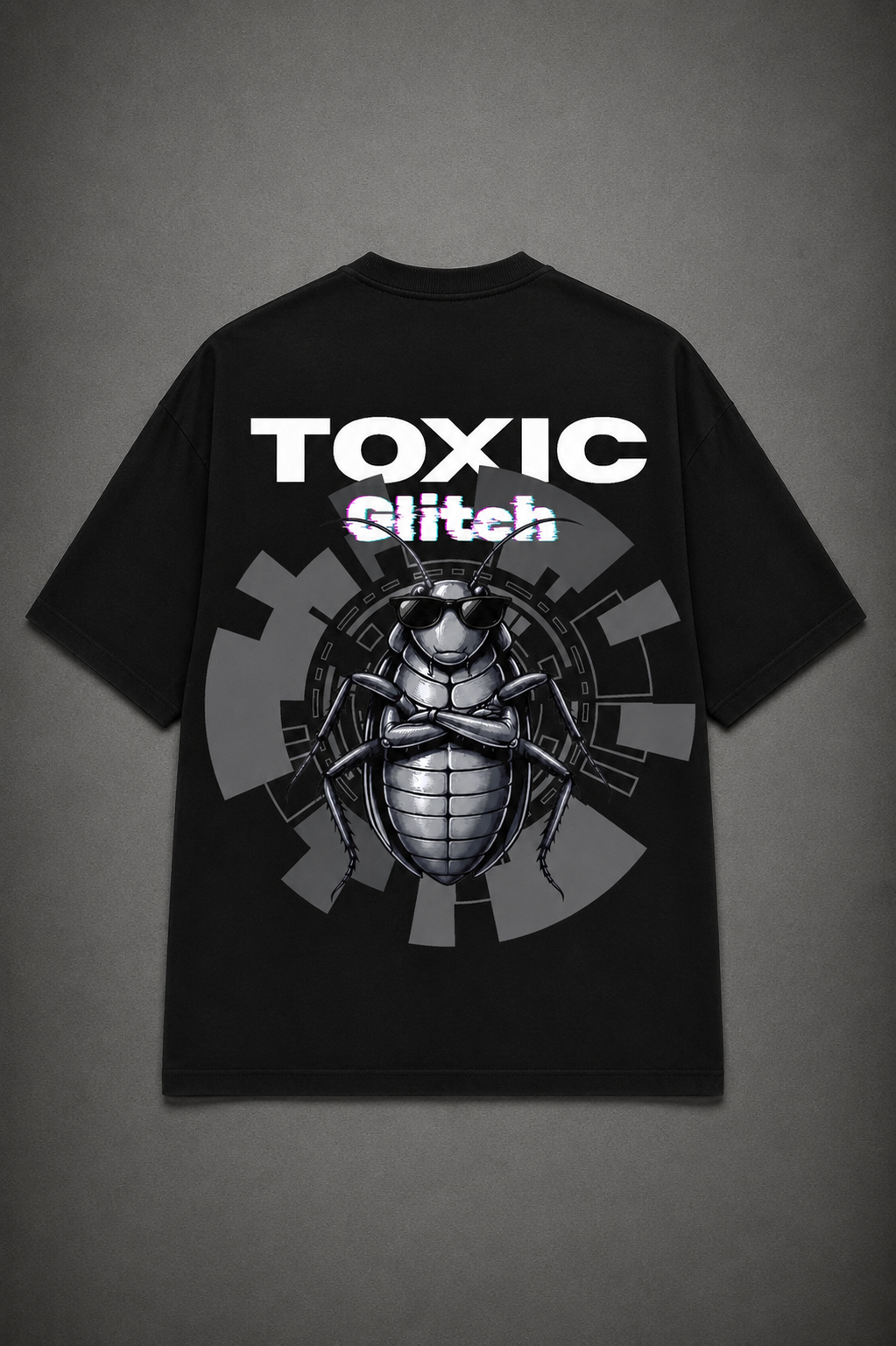Toxic Glitch Oversized Graphic T-Shirt