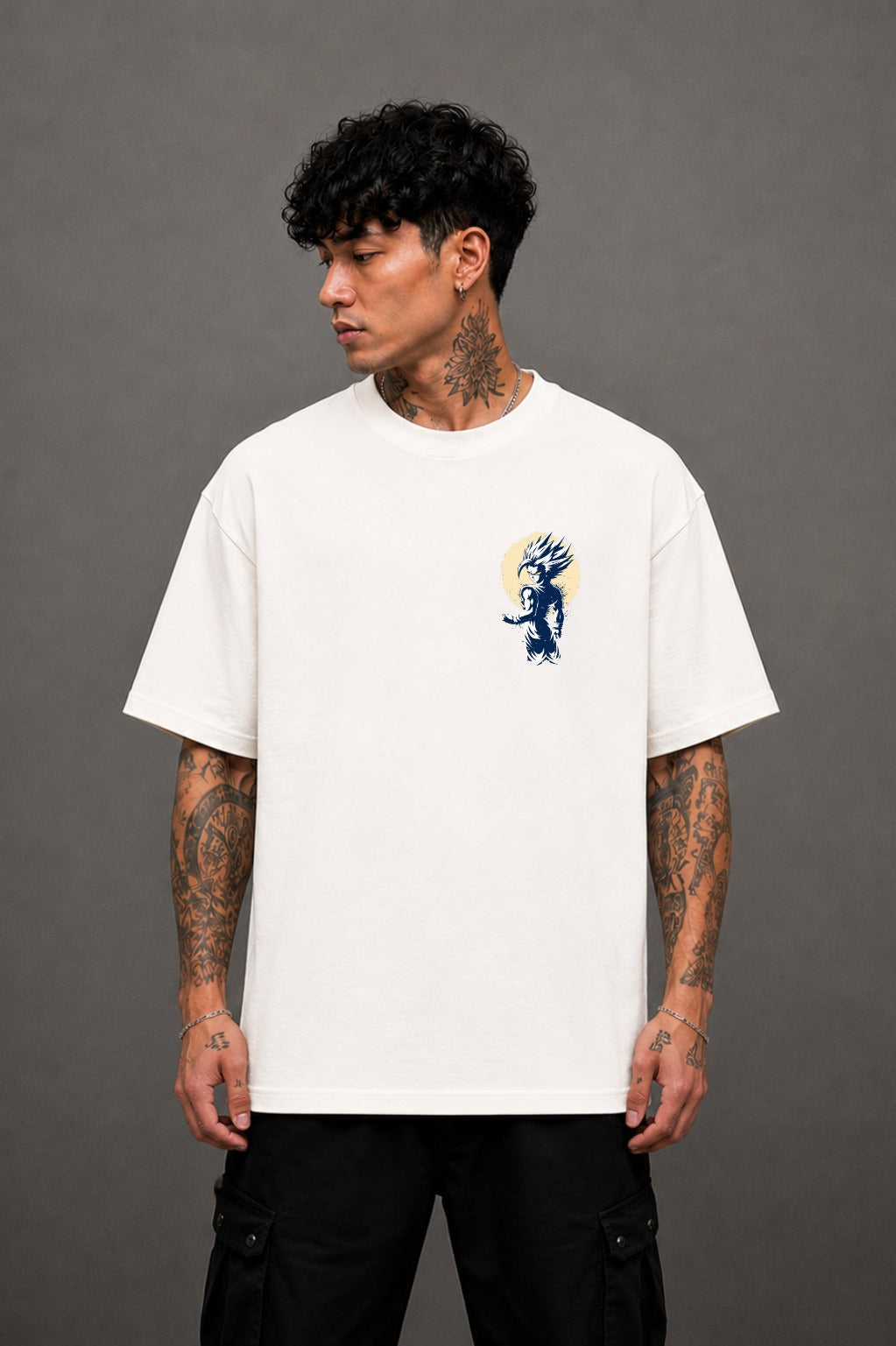 Gohan SSJ2 Oversized Anime T-Shirt - White