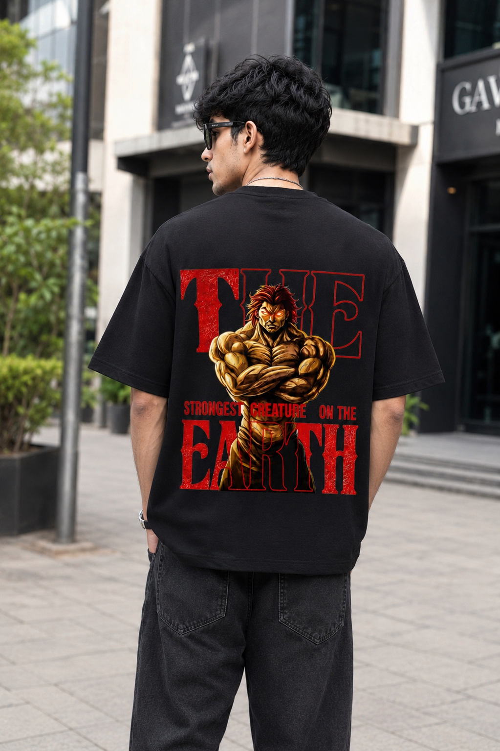 Yujiro Anime Oversized T-Shirt - Black