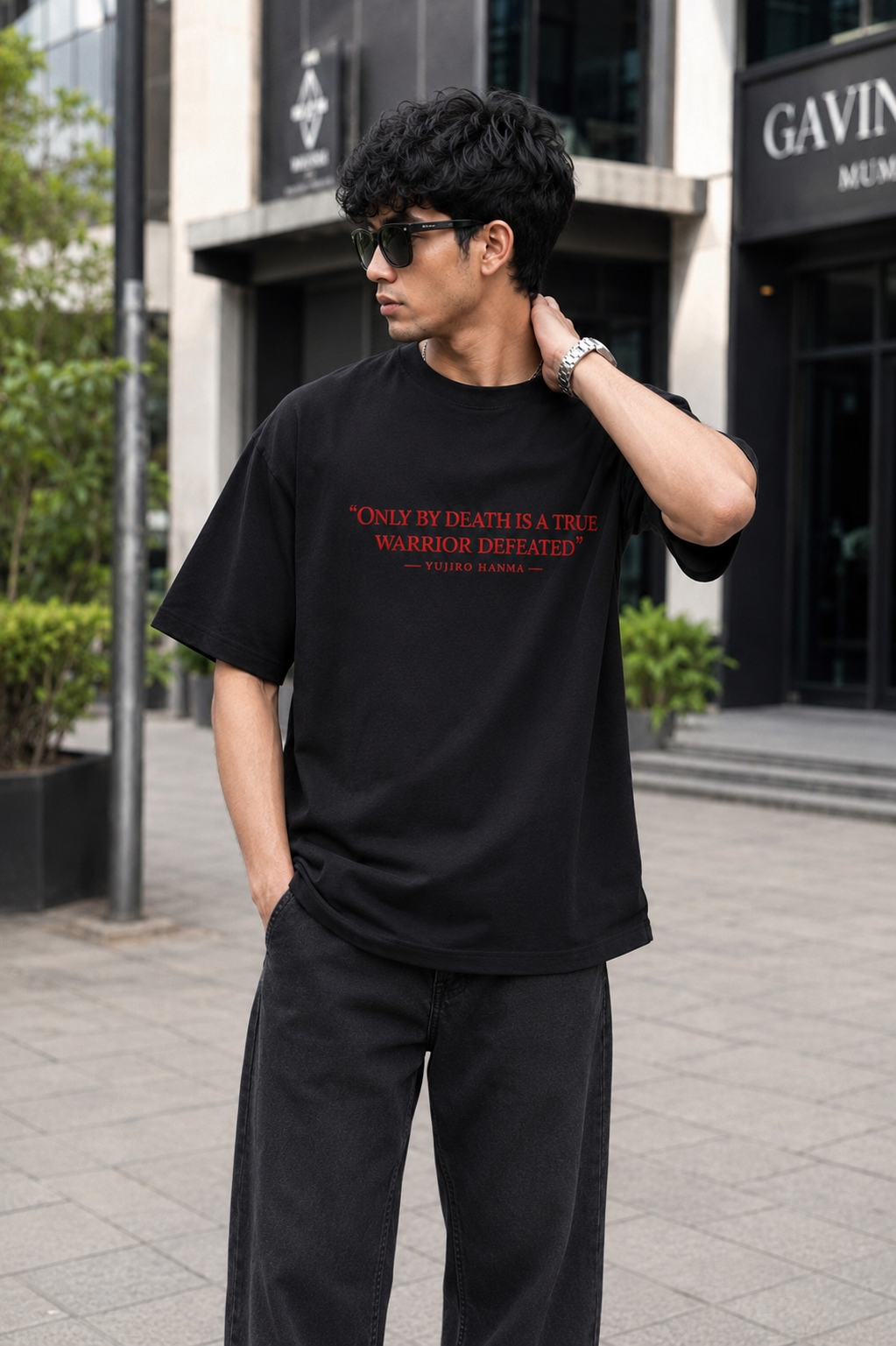 Yujiro Anime Oversized T-Shirt - Black