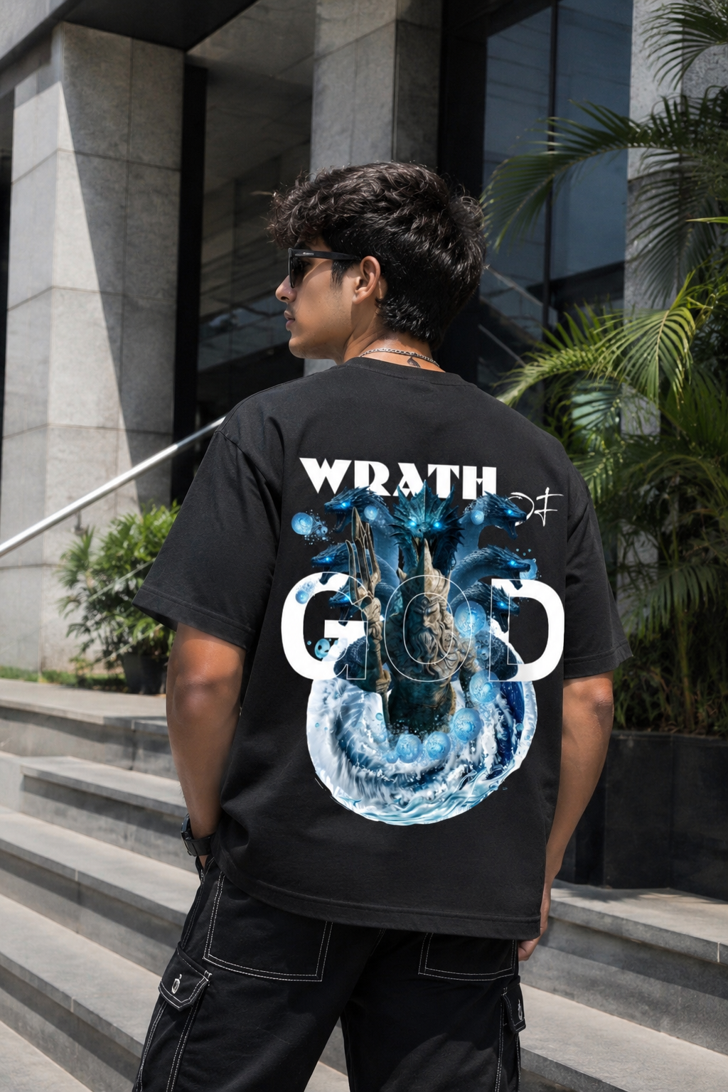 WOG Oversized Graphic T-Shirt – Wrath of God Edition - Black