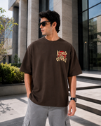 ZORO Oversized Anime T-Shirt - Coffee Brown