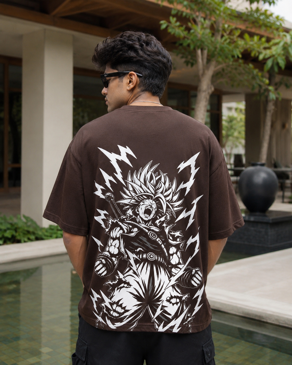 Future Trunks Anime T-Shirt - Coffee Brown