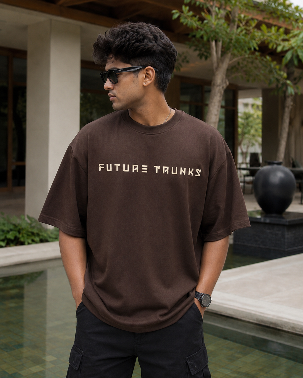 Future Trunks Anime T-Shirt - Coffee Brown