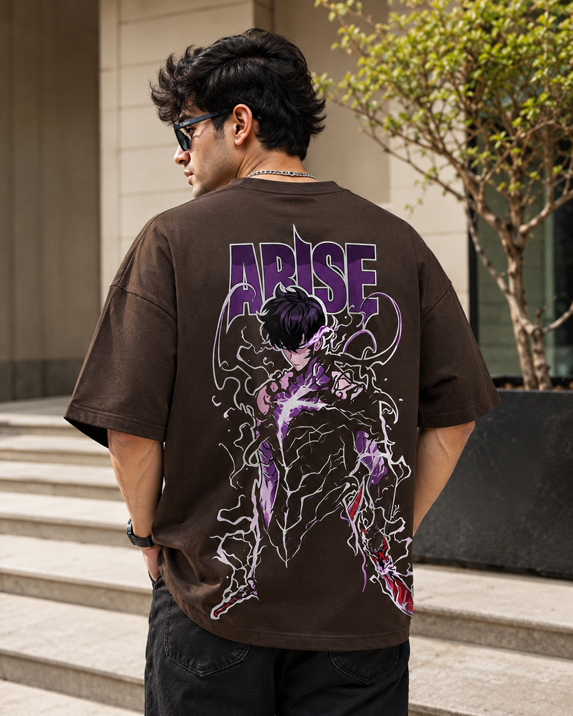 Solo Leveling Arise Anime T-Shirt - Coffee Brown
