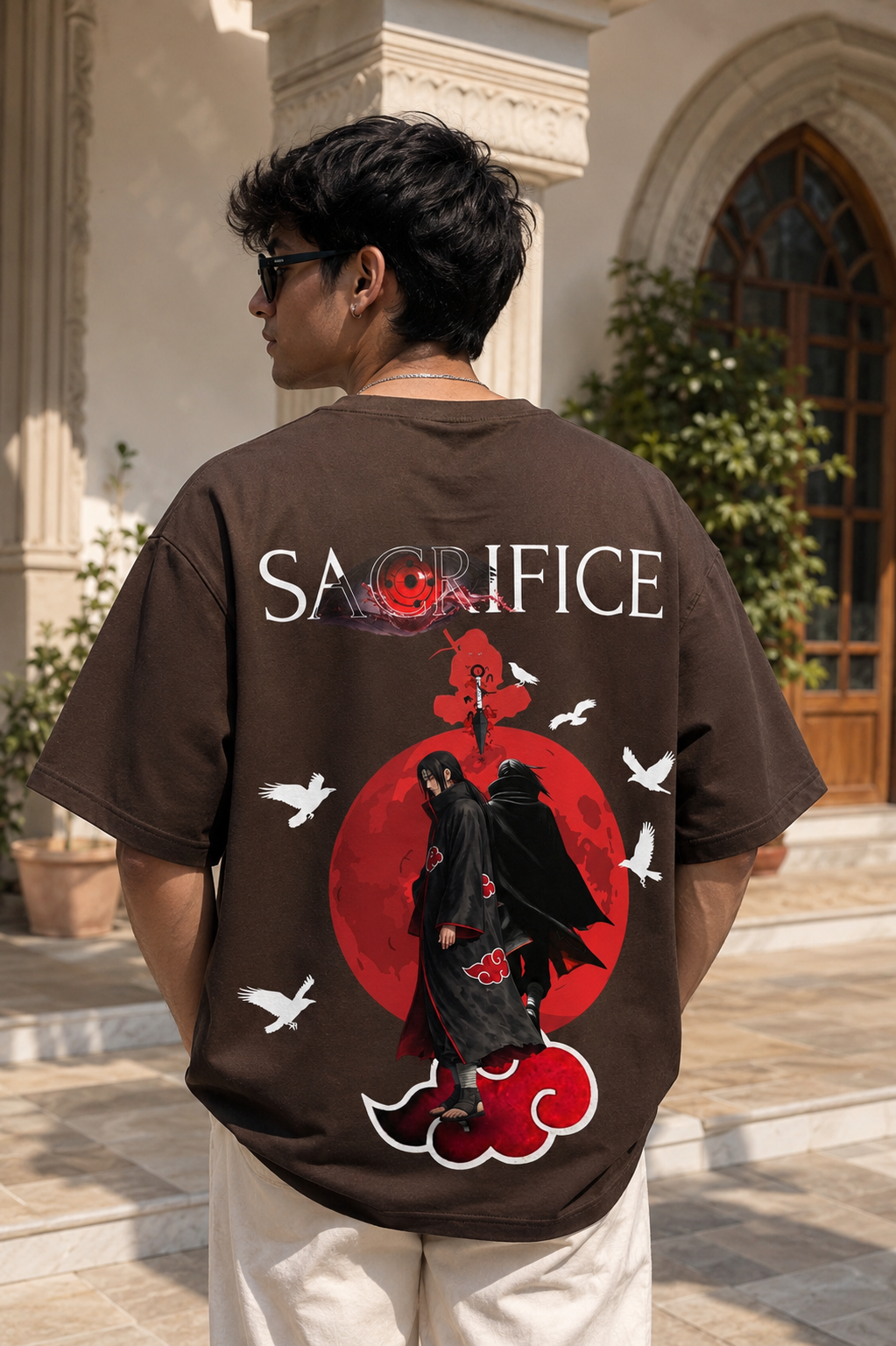 Itachi Uchiha Anime T-Shirt - Coffee Brown