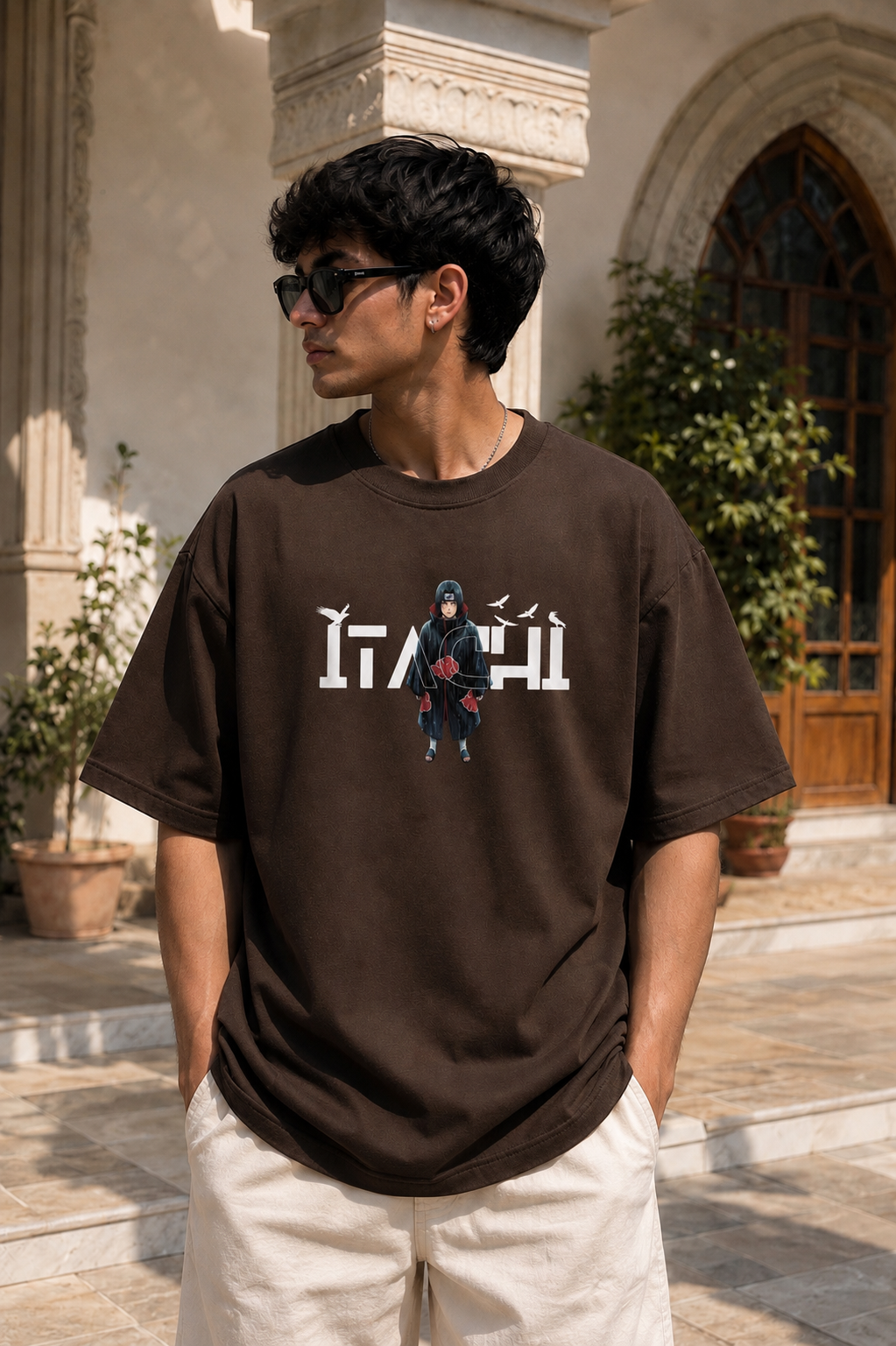 Itachi Uchiha Anime T-Shirt - Coffee Brown
