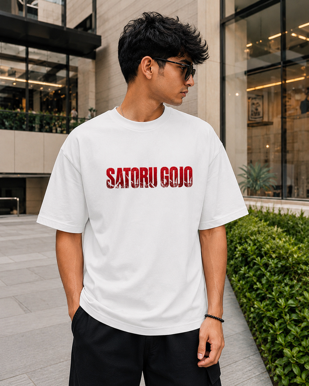 SATORU GOJO Oversized Anime T-Shirt - White