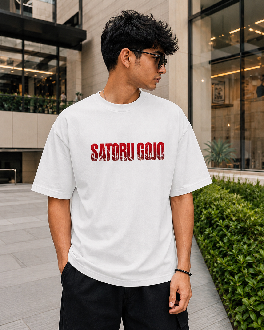 SATORU GOJO Oversized Anime T-Shirt - White