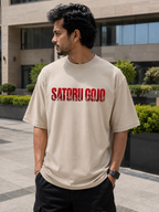 SATORU GOJO Oversized Anime T-Shirt - Beige