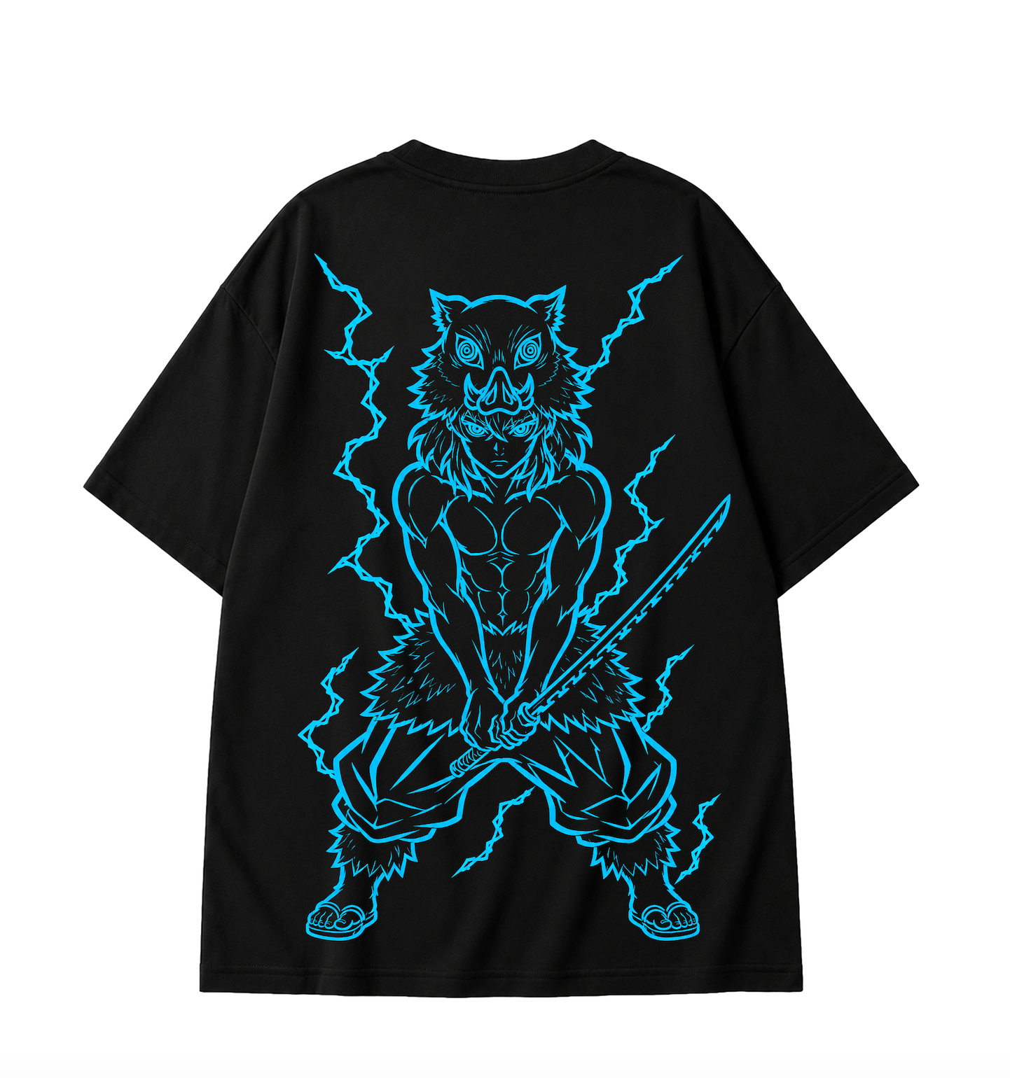Inosuke Hashibira Oversized Anime T-Shirt - Black
