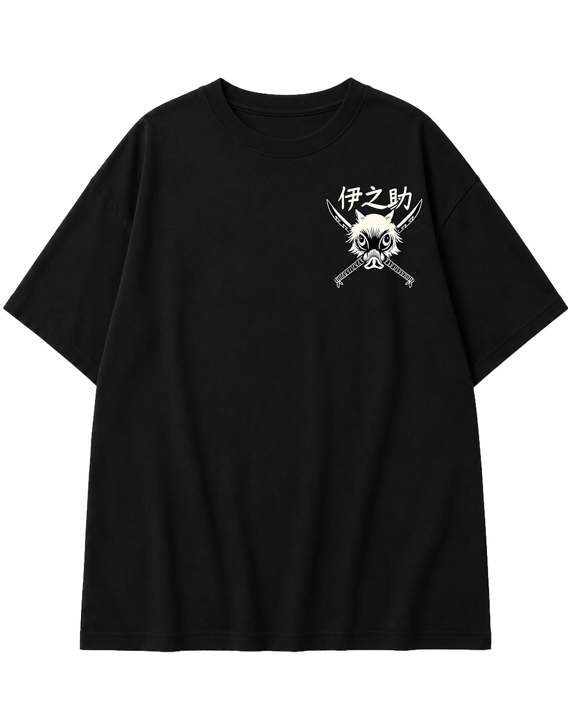 Inosuke Hashibira Oversized Anime T-Shirt - Black
