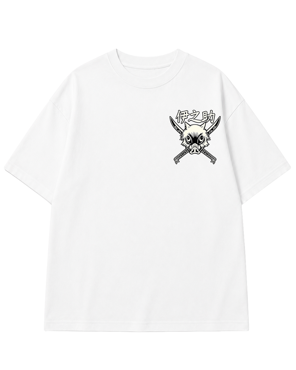 Inosuke Hashibira Oversized Anime T-Shirt - White