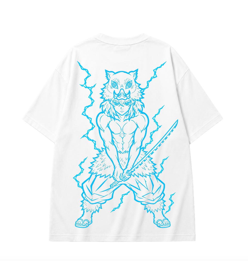 Inosuke Hashibira Oversized Anime T-Shirt - White