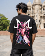 Kid Buu Oversized Anime T-Shirt - Black