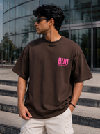 Kid Buu Oversized Anime T-Shirt - Coffee Brown