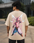 Kid Buu Oversized Anime T-Shirt - Beige