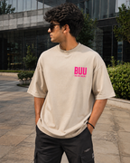 Kid Buu Oversized Anime T-Shirt - Beige
