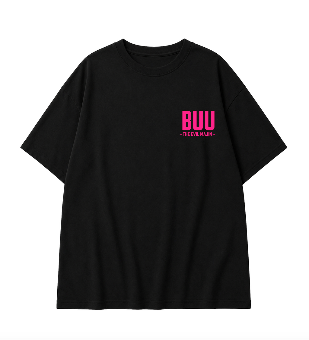 Kid Buu Oversized Anime T-Shirt - Black