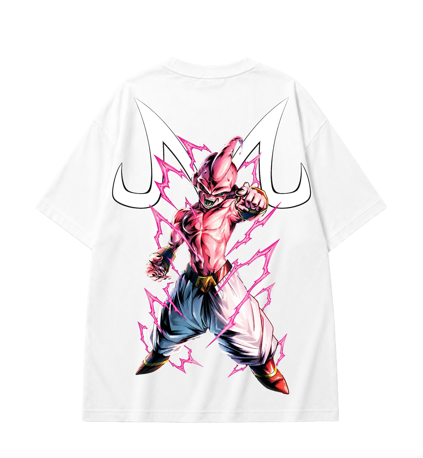 Kid Buu Oversized Anime T-Shirt - White
