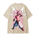 Kid Buu Oversized Anime T-Shirt - Beige