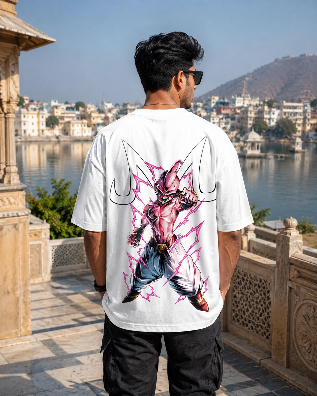 Kid Buu Oversized Anime T-Shirt - White