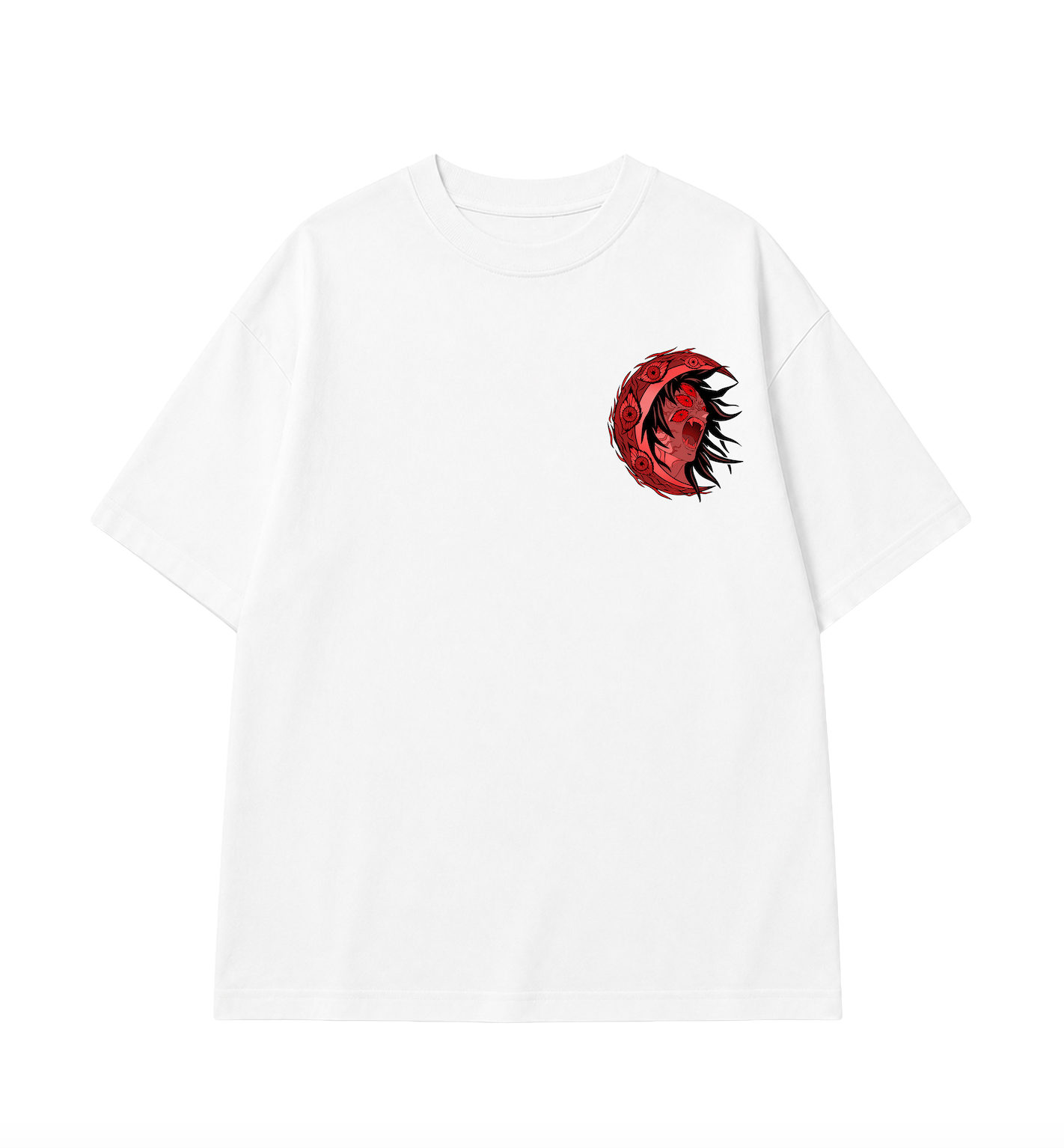Kokushibo Oversized Anime T-Shirt - White