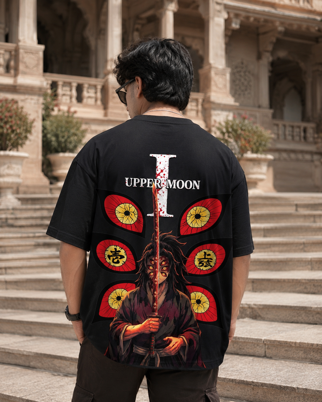 Kokushibo Oversized Anime T-Shirt - Black