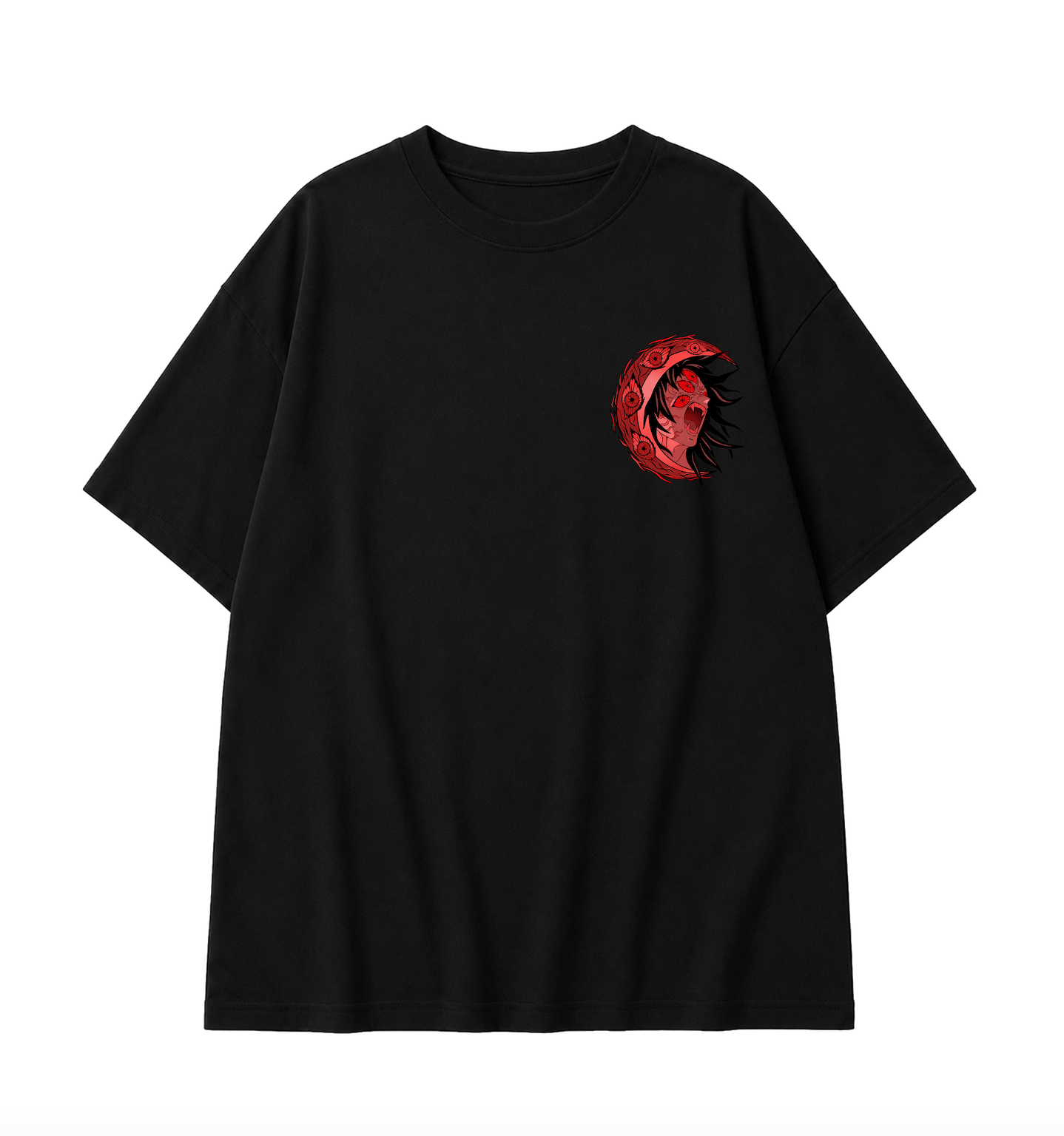 Kokushibo Oversized Anime T-Shirt - Black